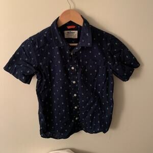 Urban Pipeline Short Sleeve Boys Large Button Down Shirt MaxWear Blue Geometric